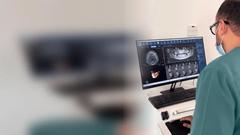 CBCT dental scan reviewed in 3D by a dentist in Khalda, Amman